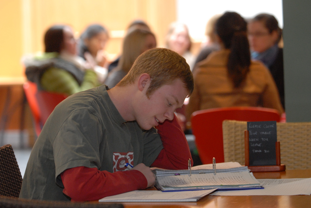 student studying