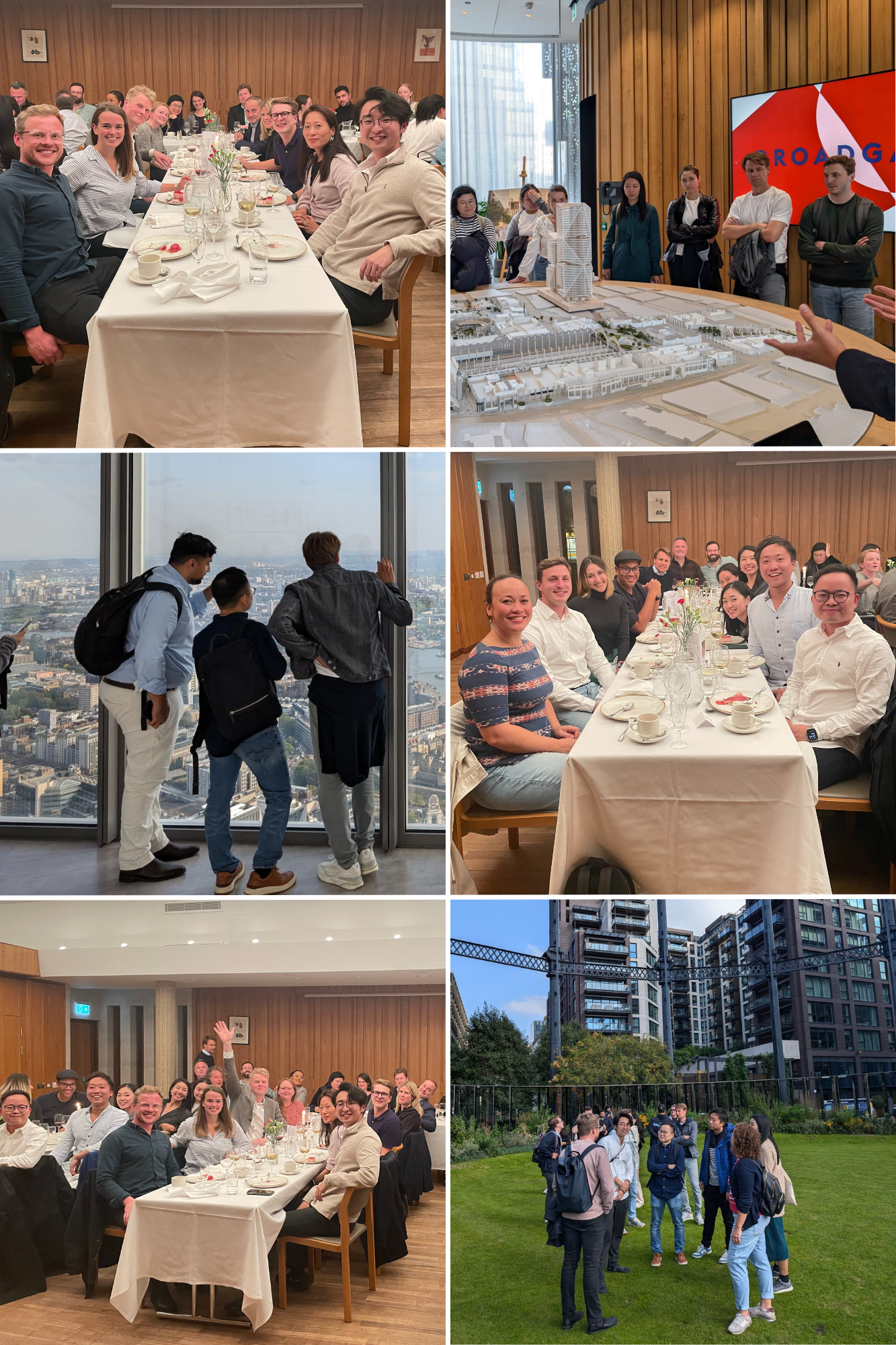 Photo collage showing MSt in Real Estate students visiting London