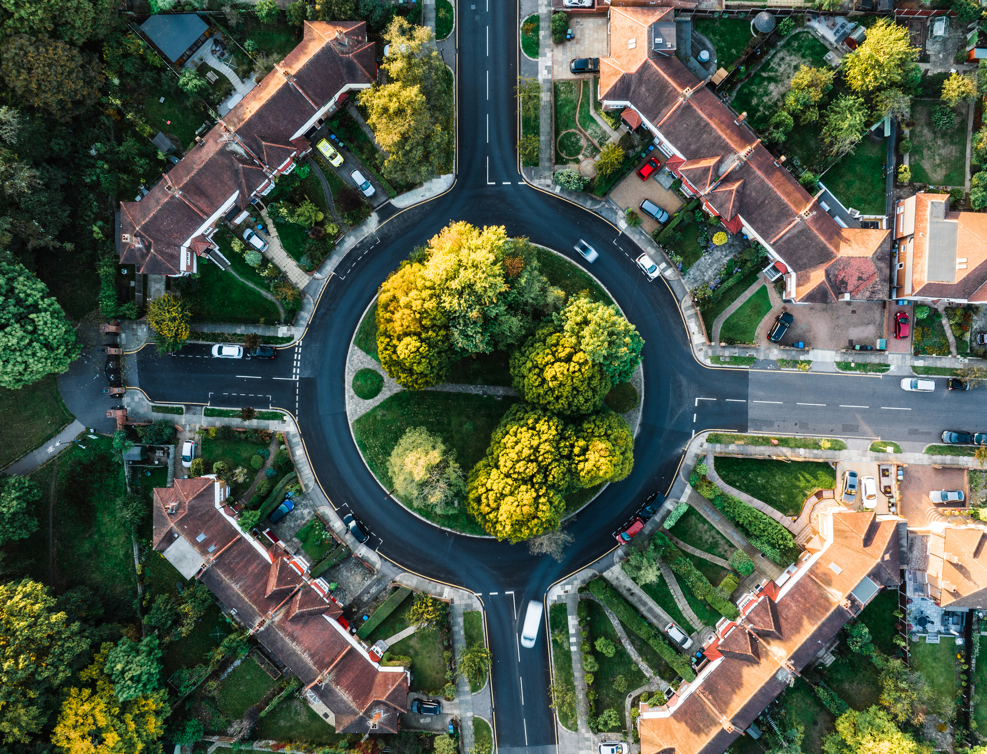 Bird's eye view of houses