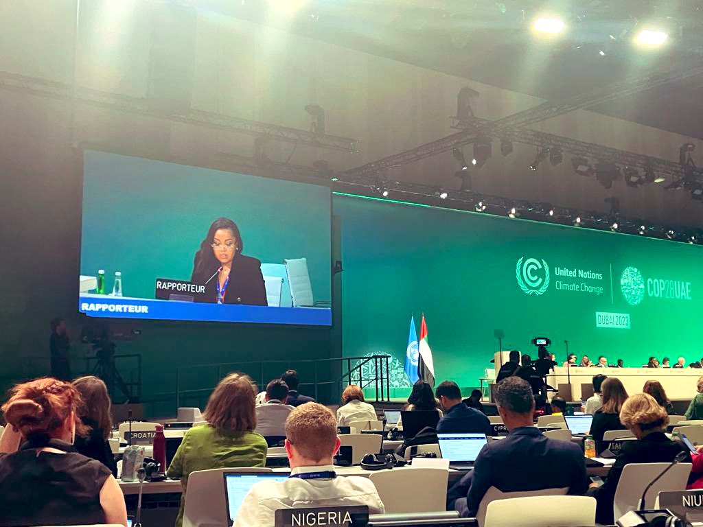MSt CEUP student Zita Wilks speaking at COP28 UAE