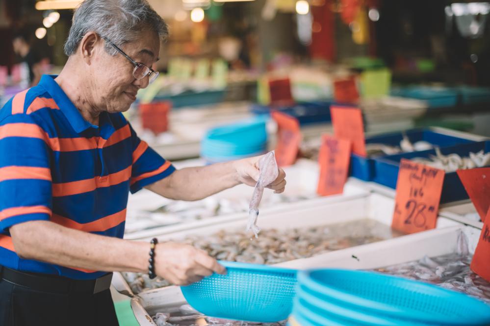 man in wet market 