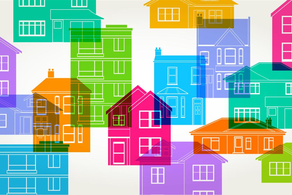 Image of overlapping colourful buildings 